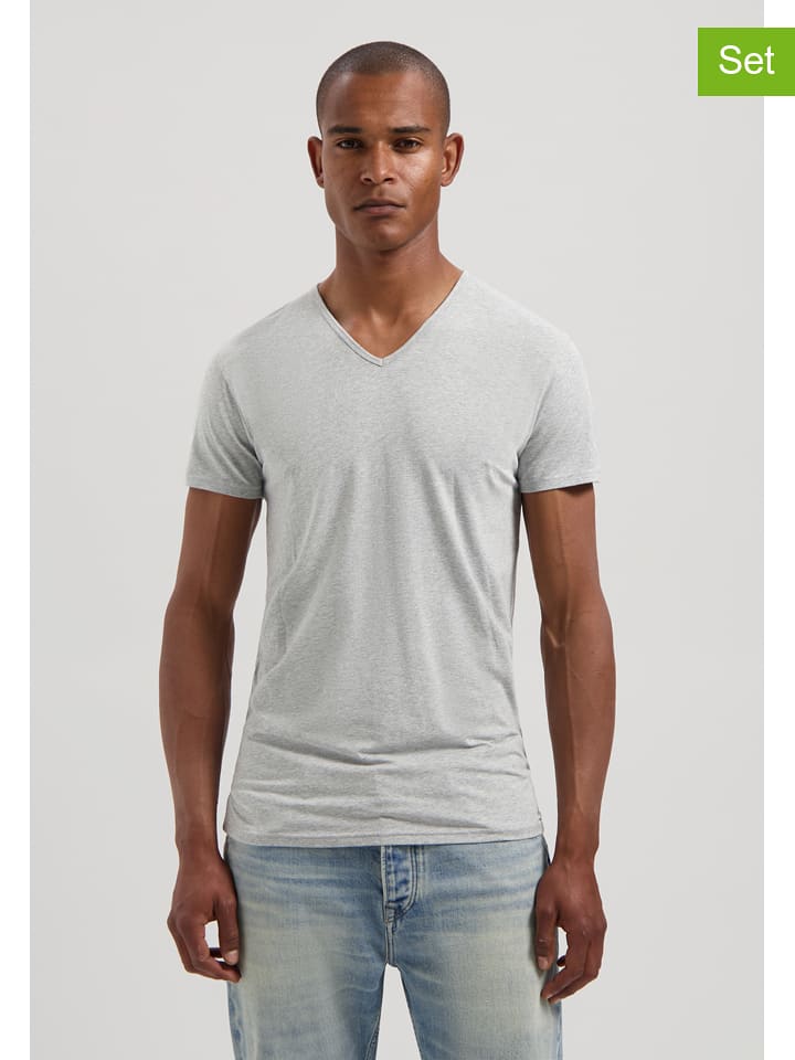 DSTREZZED Koszulki (2 szt.) w kolorze jasnoszarym rozmiar: 3XL