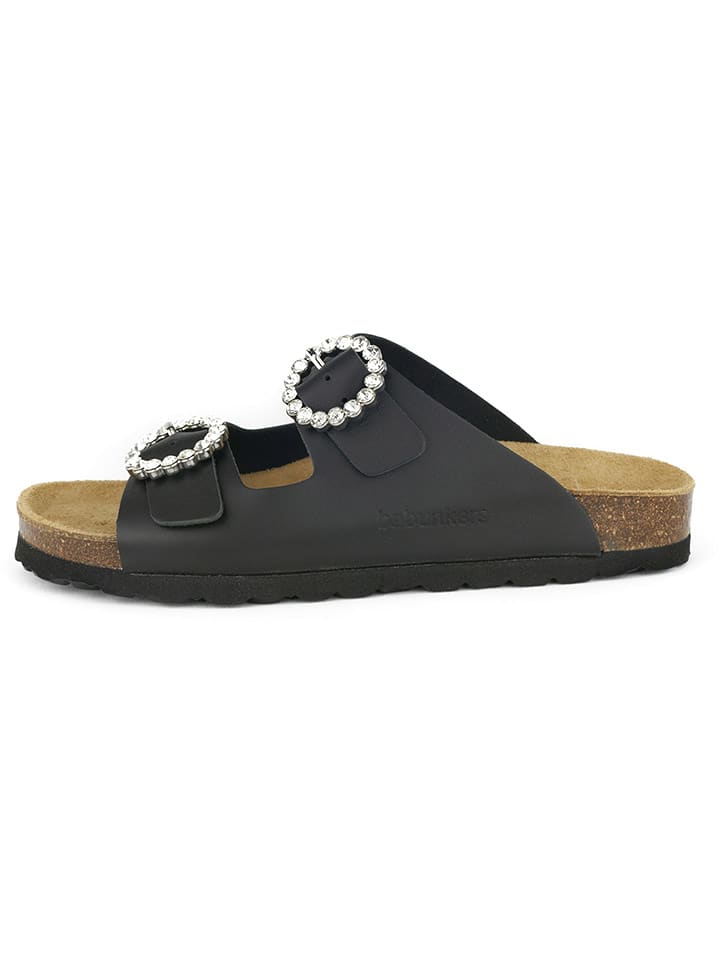 BABUNKERS Family Skórzane klapki w kolorze czarnym rozmiar: 39