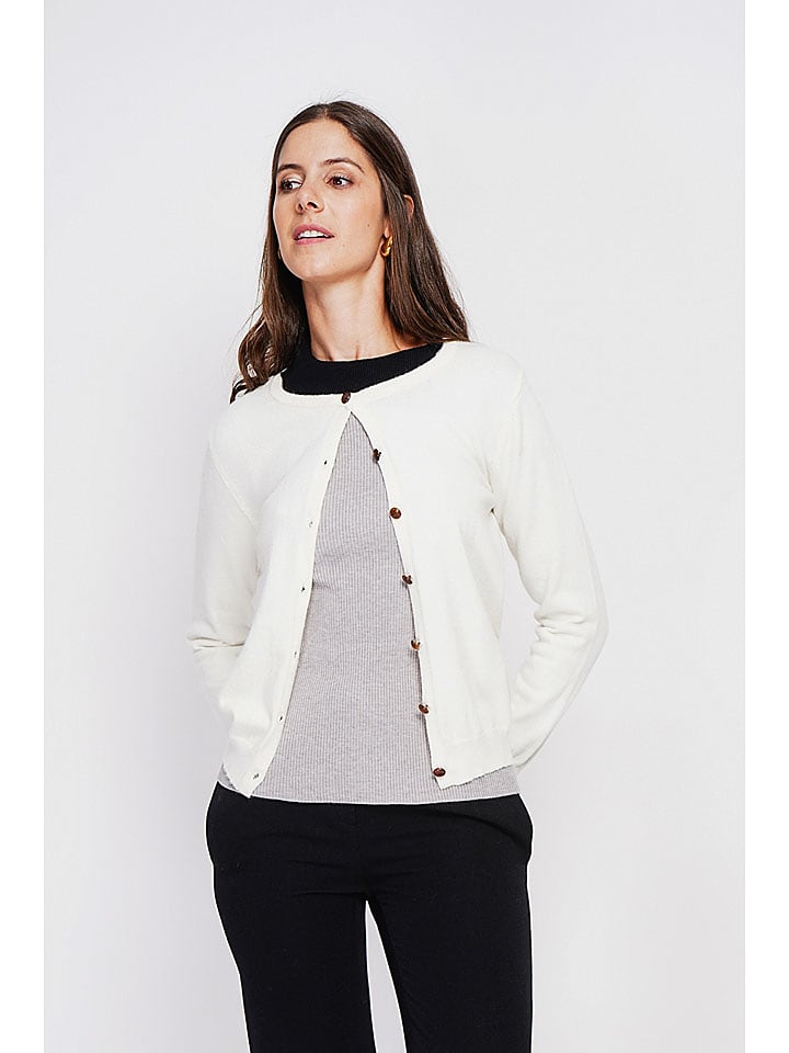 ASSUILI Kardigan w kolorze białym rozmiar: 36