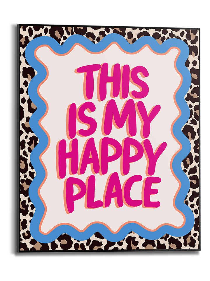 Orangewallz Druk artystyczny "This is my Happy Place" w ramce rozmiar: 40x50 cm