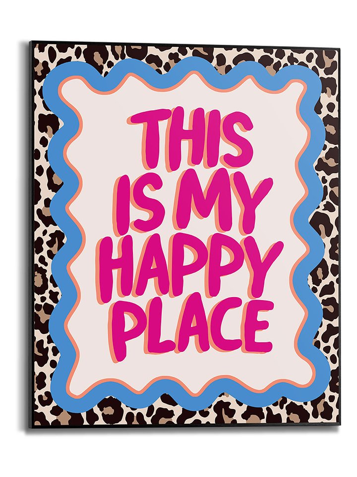 Orangewallz Druk artystyczny "This is my Happy Place" w ramce rozmiar: 40x50 cm