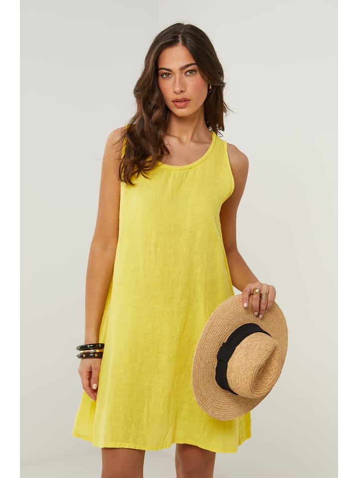 Le Monde du Lin Lniana sukienka w kolorze żółtym rozmiar: 40/42
