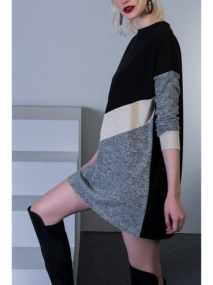 Milan Kiss Sukienka w kolorze czarno-szarym rozmiar: S