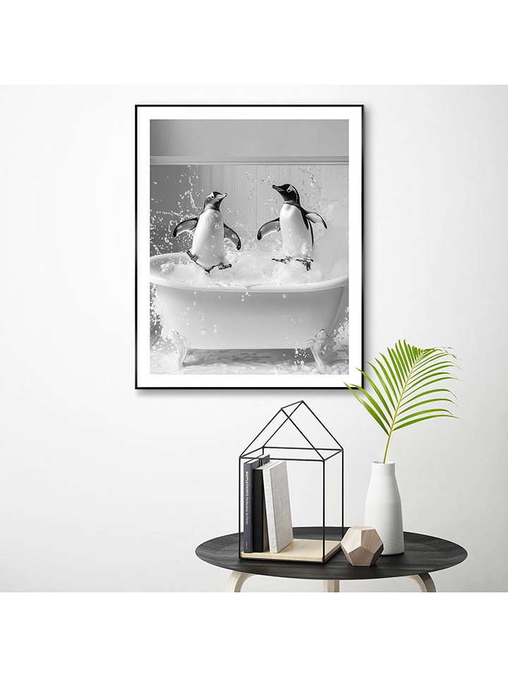 Orangewallz Druk artystyczny "Bath Splash" w ramce rozmiar: 40x50 cm