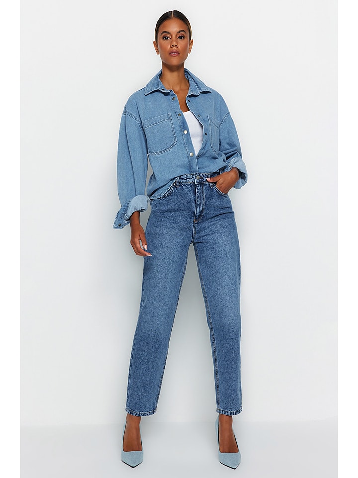 trendyol Dżinsy - Tapered fit - w kolorze niebieskim rozmiar: 32