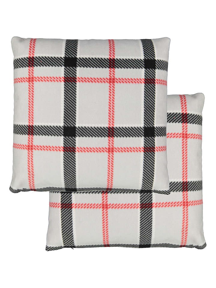 maryplaid Poduszka w kolorze biało-czerwono-czarnym rozmiar: 50x50 cm