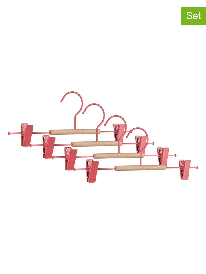 Bizzotto Wieszaki (4 szt.) w kolorze różowo-beżowym na ubrania - 35 x 12 cm rozmiar: onesize