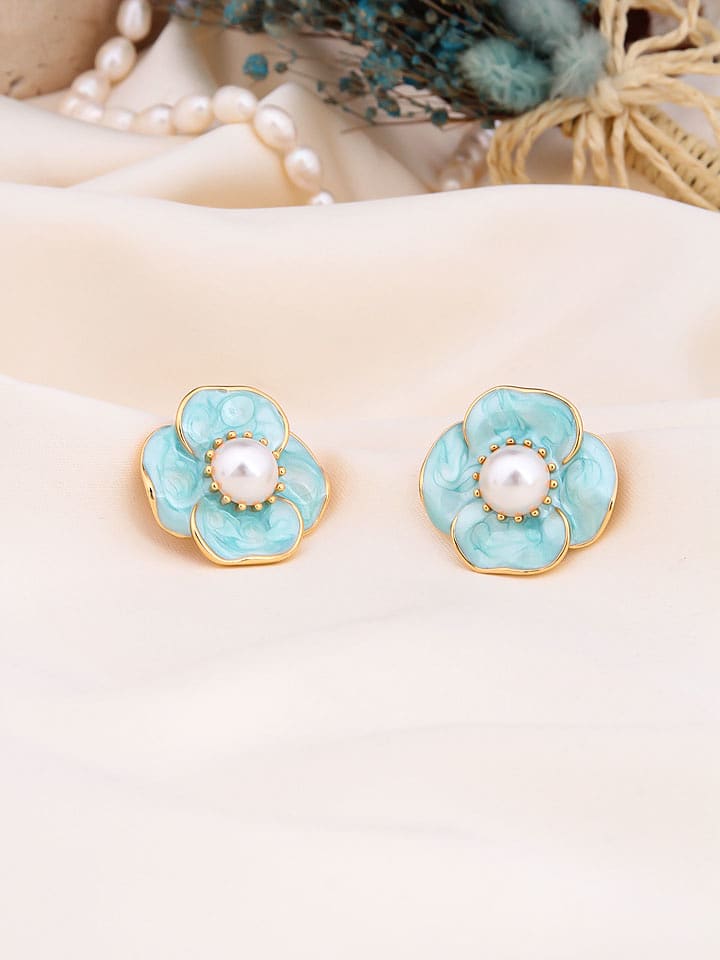 Pierres de Jade Pozłacane kolczyki-wkrętki z perłami rozmiar: onesize