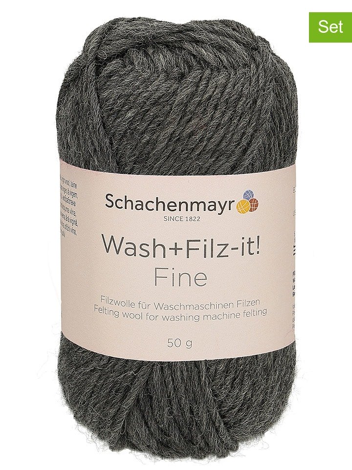 Schachenmayr since 1822 Przędza wełniana (10 szt.) "Fine" w kolorze szarym - 10 x 50 g rozmiar: onesize