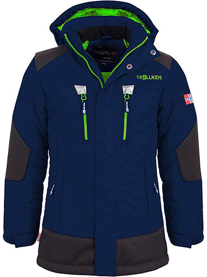 Trollkids Kurtka zimowa "Narvik" w kolorze granatowo-zielonym rozmiar: 98