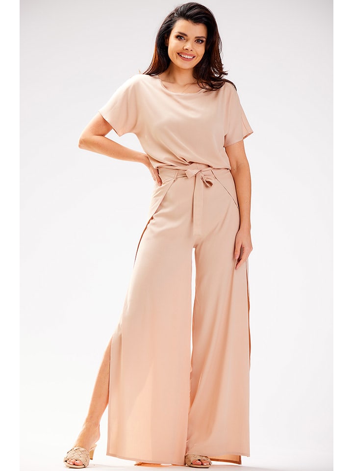 Awama Spodnie w kolorze beżowym rozmiar: M