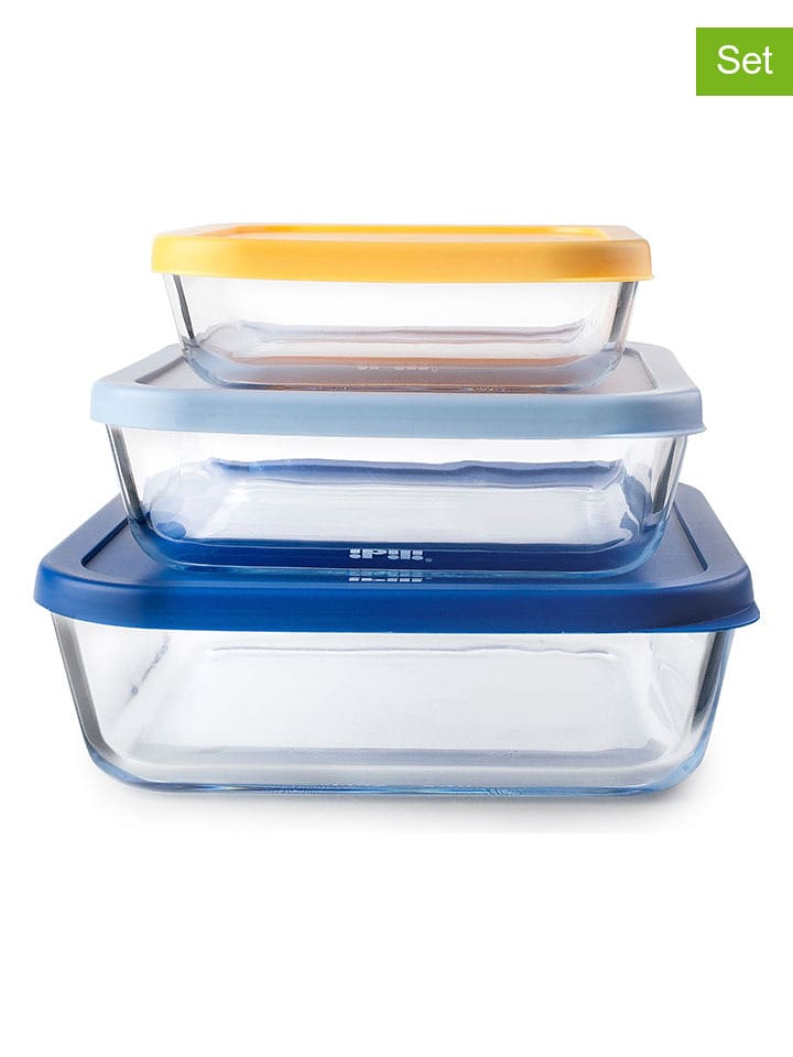 Ibili Pojemniki (3 szt.) "Eco" w kolorze niebiesko-pomarańczowym rozmiar: onesize