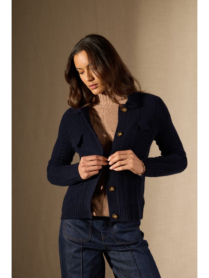 Perfect Cashmere Kaszmirowy kardigan "Friume" w kolorze granatowym rozmiar: XXL