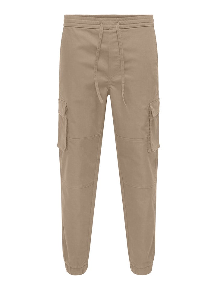 ONLY & SONS Bojówki "Garda" w kolorze beżowym rozmiar: L