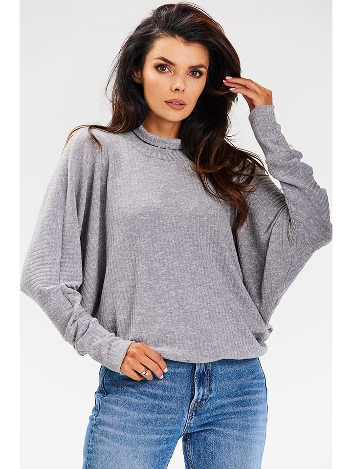 Awama Sweter w kolorze szarym rozmiar: M