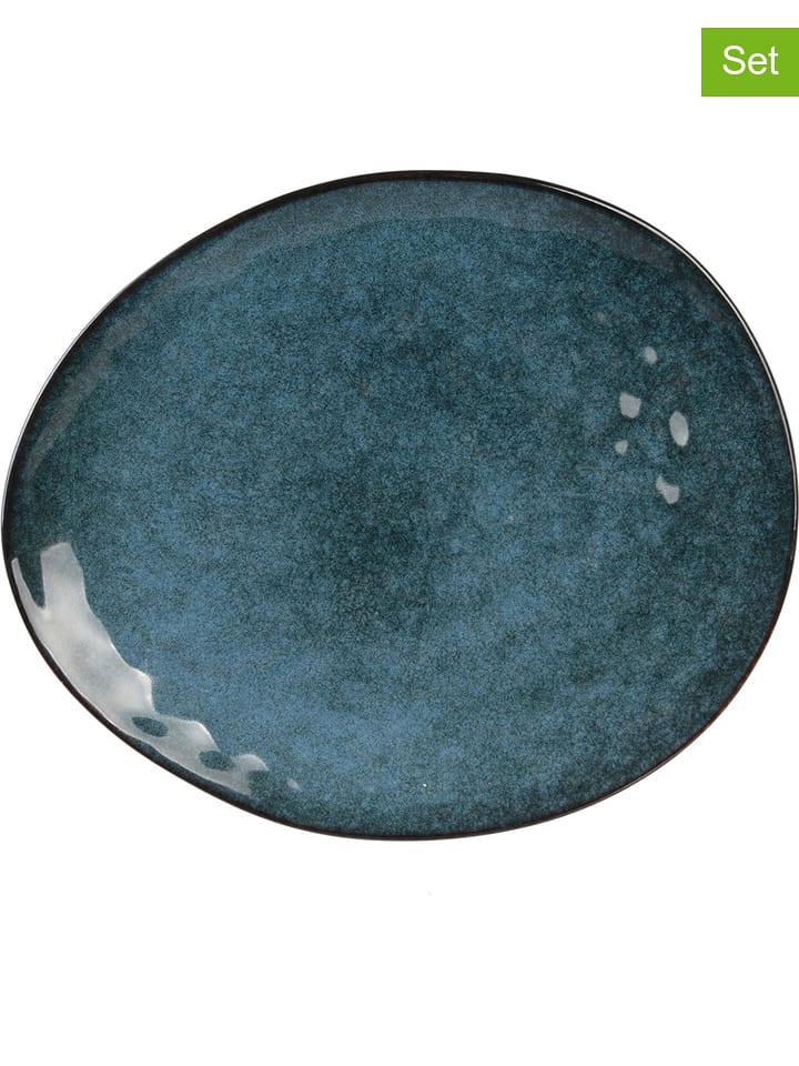 THE HOME DECO FACTORY Talerze obiadowe (12 szt.) w kolorze niebieskim - 27,5 x 23 cm rozmiar: onesize