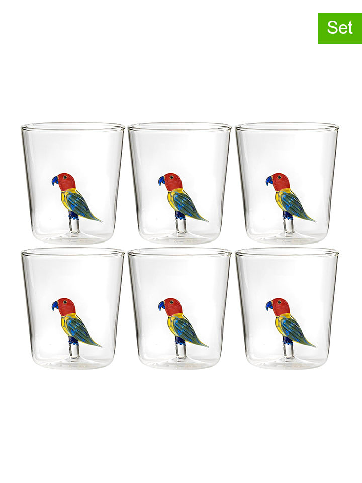 Onlylux Szklanki (6 szt.) "Savana Family" ze wzorem - wys. 9,3 cm rozmiar: onesize