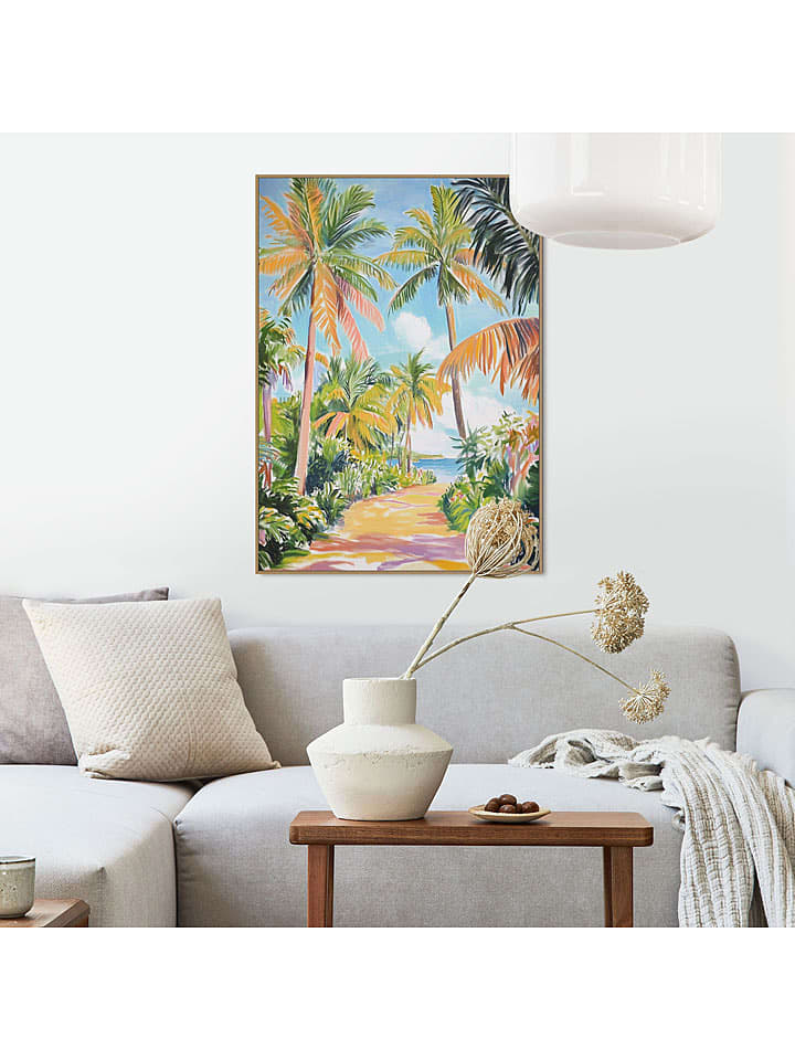 Orangewallz Druk artystyczny "Tropical Escape" w ramce rozmiar: 50x70 cm