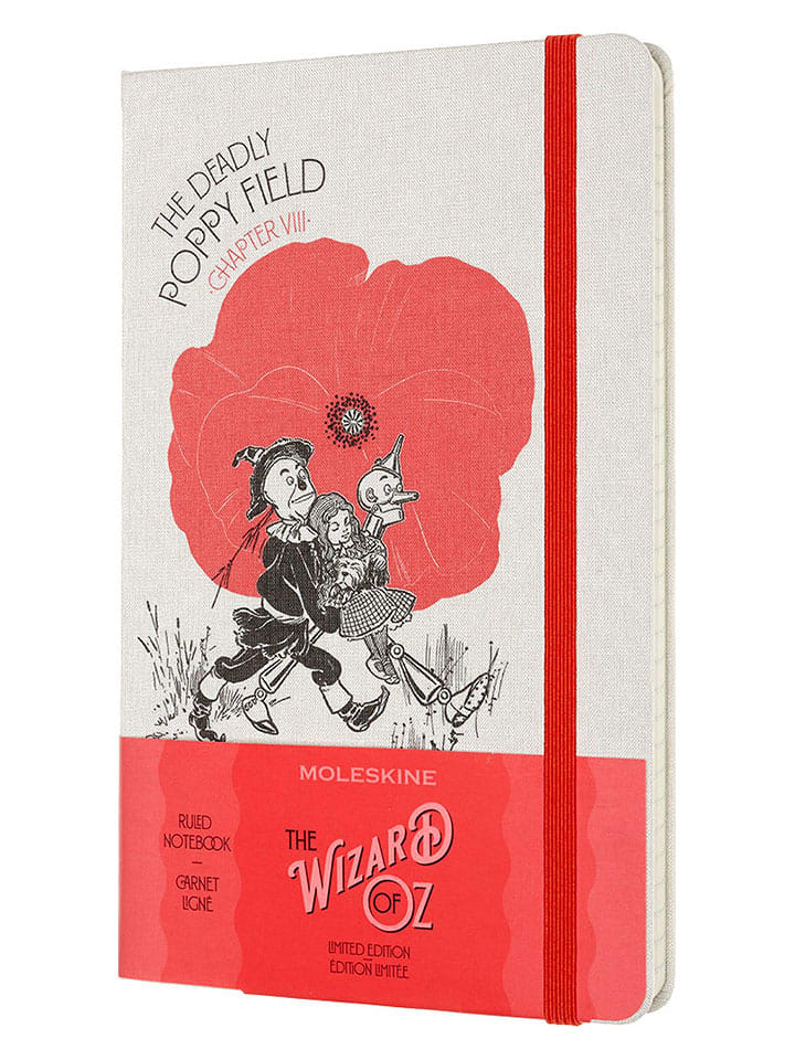 Moleskine Notatnik "Wizard of Oz" w kolorze biało-czerwonym - 13 x 21 cm rozmiar: onesize