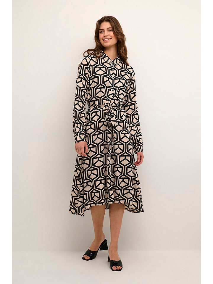 Kaffe Sukienka w kolorze czarno-kremowym rozmiar: 38