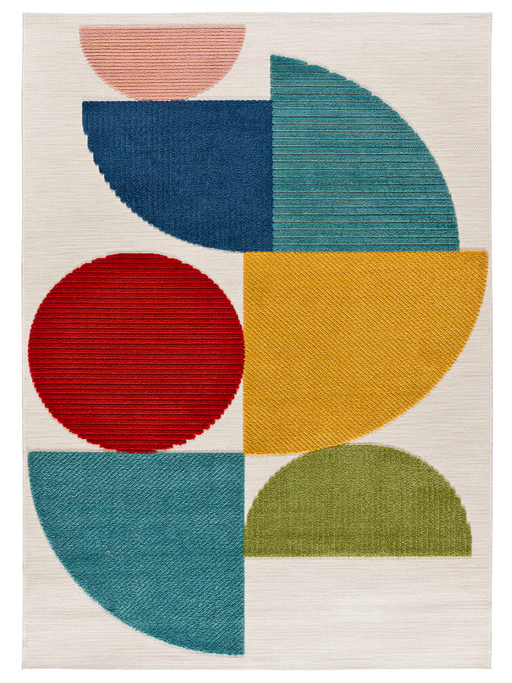 Moma Dywan zewnętrzny "Mila" w kolorze niebiesko-czerwono-kremowym rozmiar: 120x170 cm