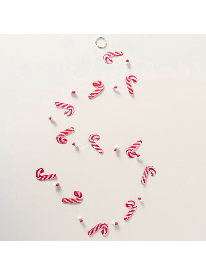 Boltze Girlanda "Candycane" w kolorze czerwono-białym z muszli Capiz - dł. 180 cm rozmiar: onesize