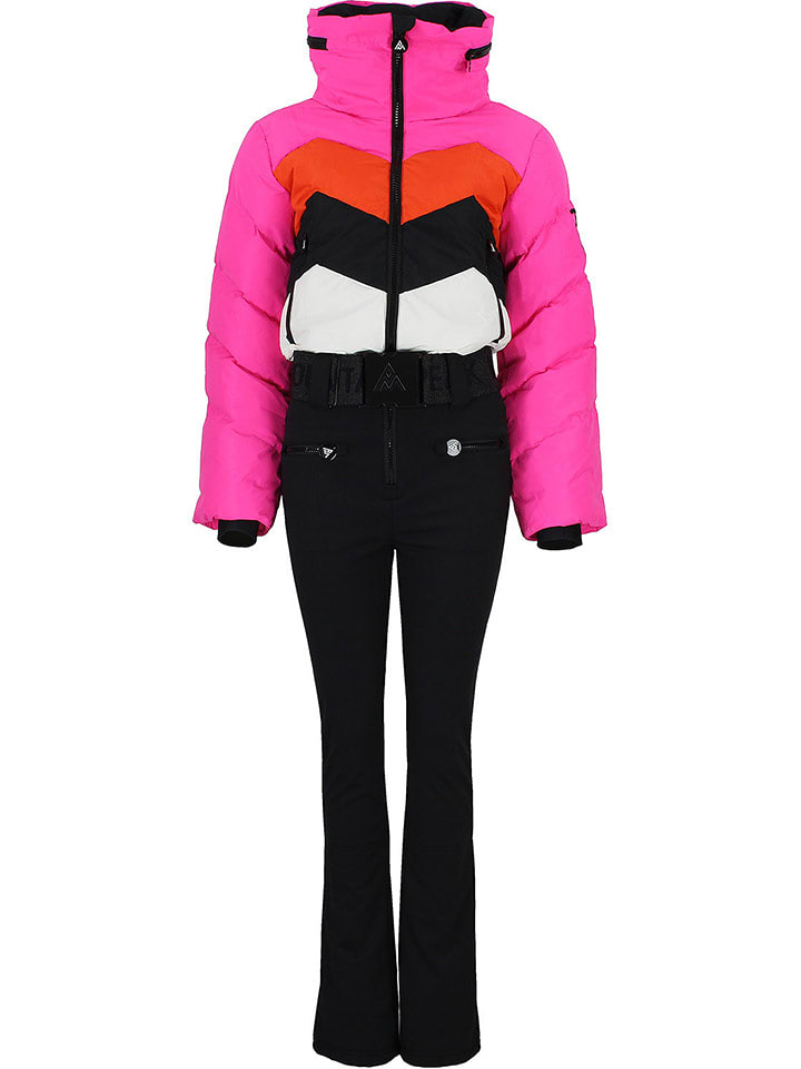 Peak Mountain Kombinezon narciarski "Antiero" w kolorze różowo-czarnym rozmiar: L
