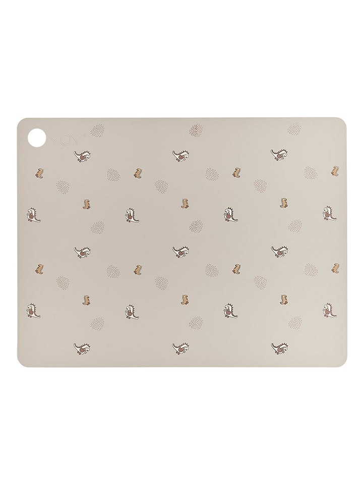 OYOY mini Podkładka stołowa "Dina Dino" w kolorze beżowym - 45 x 34 cm rozmiar: onesize