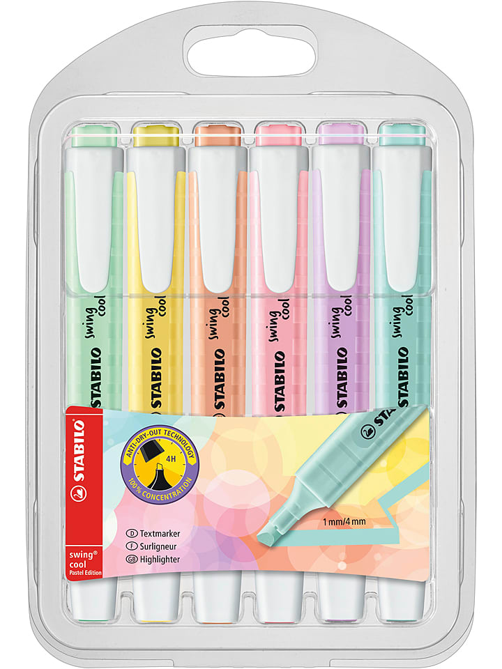 STABILO Zakreślacze (6 szt.) "STABILO swing cool Pastel Edition" rozmiar: onesize