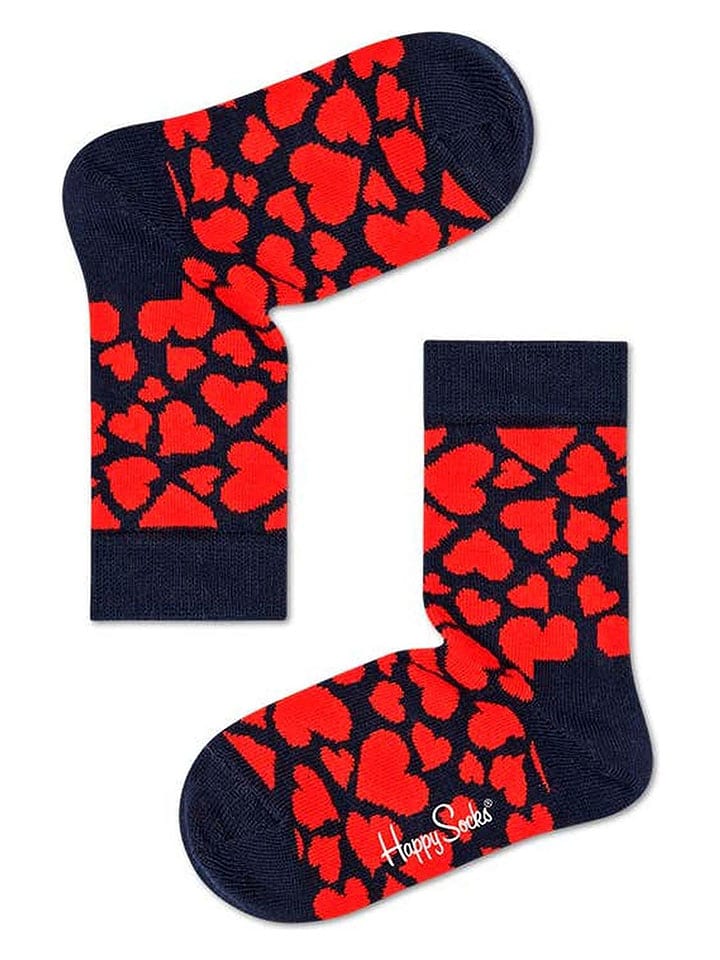 Happy Socks Skarpety "Heart" w kolorze czerwono-czarnym rozmiar: 22-24