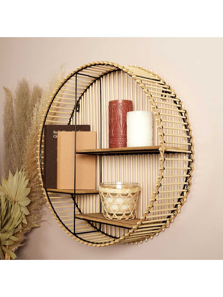 THE HOME DECO FACTORY Regał ścienny w kolorze brązowym - Ø 53 cm rozmiar: onesize