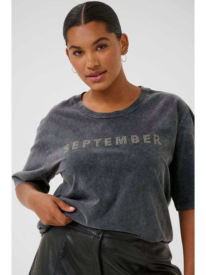 KAFFE curve Koszulka "Serina" w kolorze szarym rozmiar: M