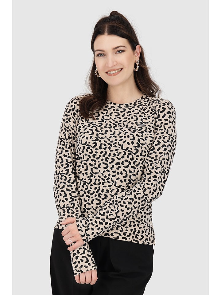 alife and kickin Koszulka "RonjaAK" w kolorze brązowo-kremowym rozmiar: L