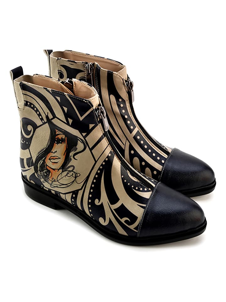 Goby Botki w kolorze czarno-beżowym rozmiar: 42