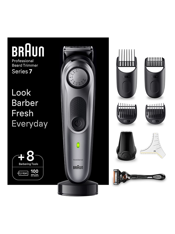 Braun Trymer "Series 7 - BT7420" w kolorze srebrnym do brody rozmiar: onesize