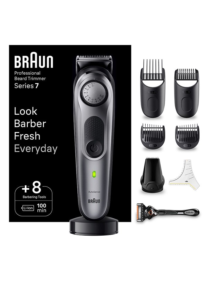 Braun Trymer "Series 7 - BT7420" w kolorze srebrnym do brody rozmiar: onesize