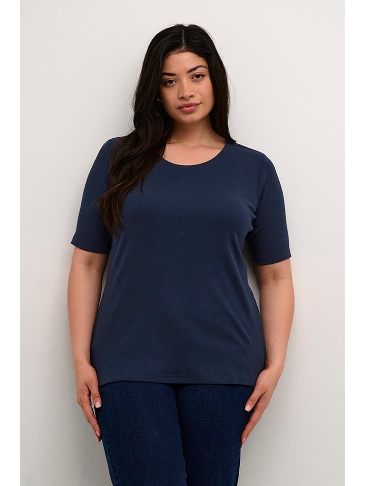 KAFFE curve Koszulka w kolorze granatowym rozmiar: XL