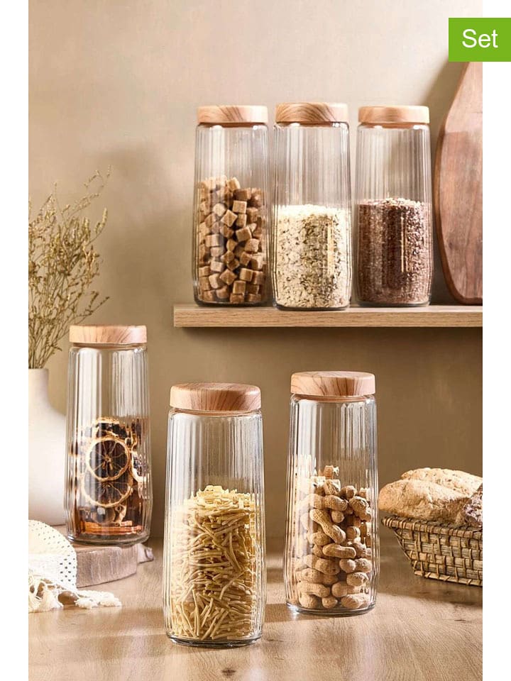 Violeta Home Słoiki (6 szt.) w kolorze jasnobrązowym - wys. 24 cm rozmiar: onesize