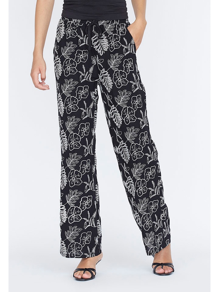 SisterS point Spodnie w kolorze czarno-kremowym rozmiar: S