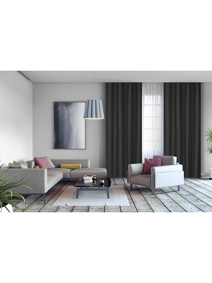 Lifa Living Zasłona "Luxe" w kolorze czarnym rozmiar: 150x260 cm