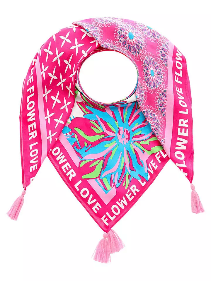 Zwillingsherz Chusta "Flower Love" ze wzorem - 130 x 130 cm rozmiar: onesize