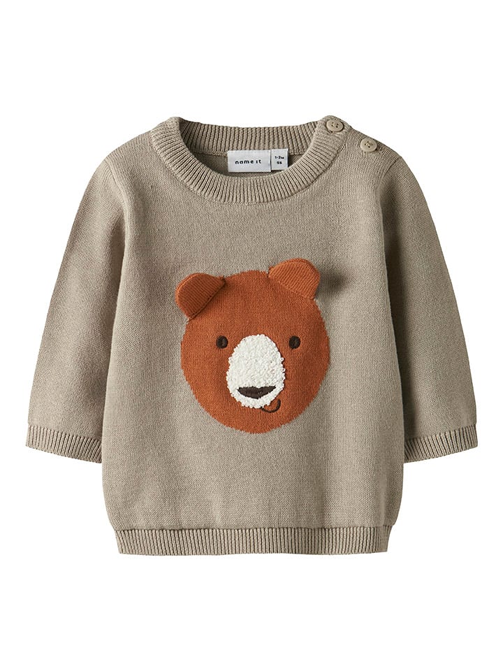 name it Sweter "Berrys" w kolorze beżowym rozmiar: 74