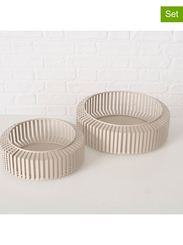 Boltze Miski dekoracyjne (2 szt.) "Viki" w kolorze beżowym rozmiar: onesize