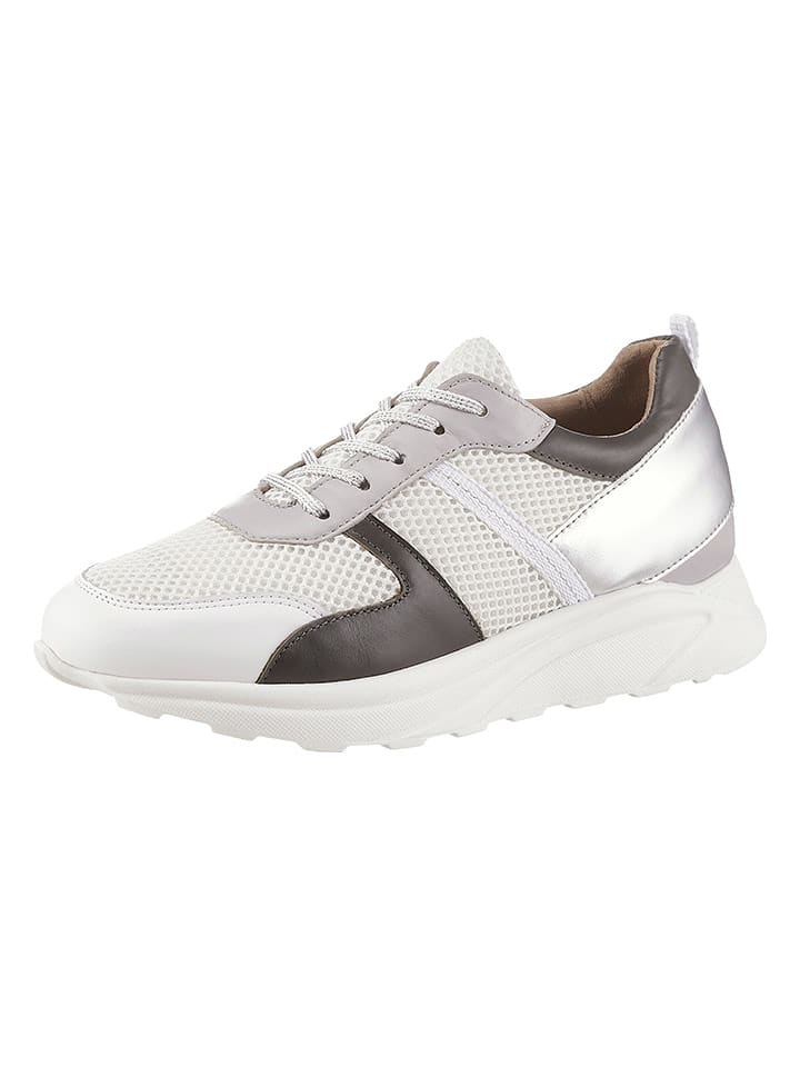 Heine Skórzane sneakersy w kolorze oliwkowo-białym rozmiar: 37