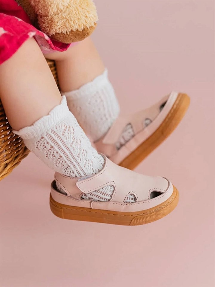 First Step Skórzane półsandały w kolorze jasnoróżowym rozmiar: 25