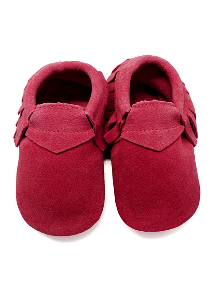 Lait et Miel Skórzane buty w kolorze czerwonym do raczkowania rozmiar: 25/26