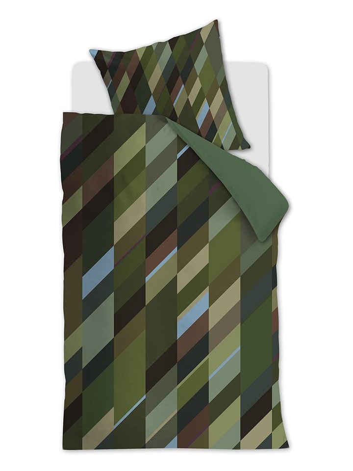 Beddinghouse Komplet pościeli satynowej "Sackville" w kolorze zielonym rozmiar: 135x200 cm