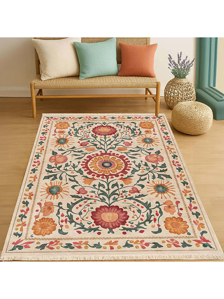 Conceptum Hypnose Dywan bawełniany "314" w kolorze beżowym ze wzorem rozmiar: 100x150 cm