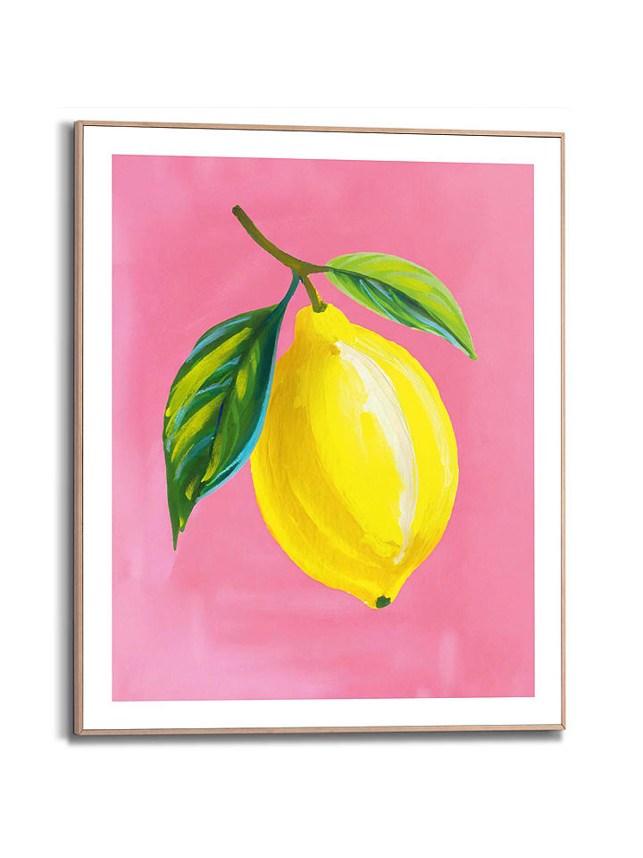 Orangewallz Druk artystyczny "Juicy Lemon" w ramce rozmiar: 40x50 cm
