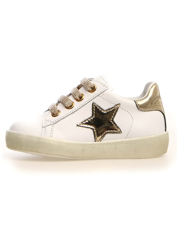 Naturino Skórzane sneakersy "Annie" w kolorze złoto-kremowym rozmiar: 35